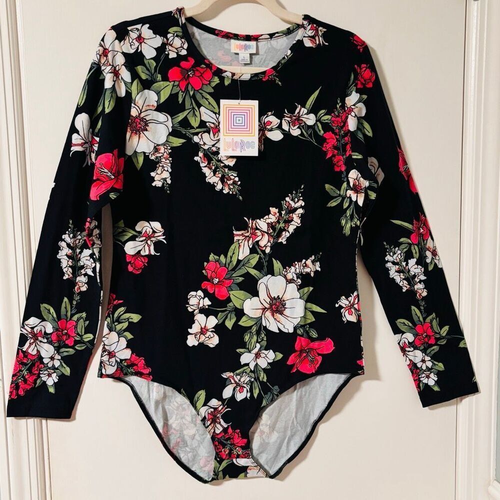 NEW LuLaRoe Nova bodysuit L floral print multi color